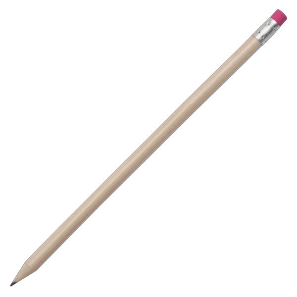 Logotrade meened pilt: Naturaalsest puidust harilik pliiats, roosa/helepruun
