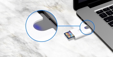 Logo trade firmakingituse pilt: MicroSD ja SD kaardilugeja Silicon Power Comb, valge