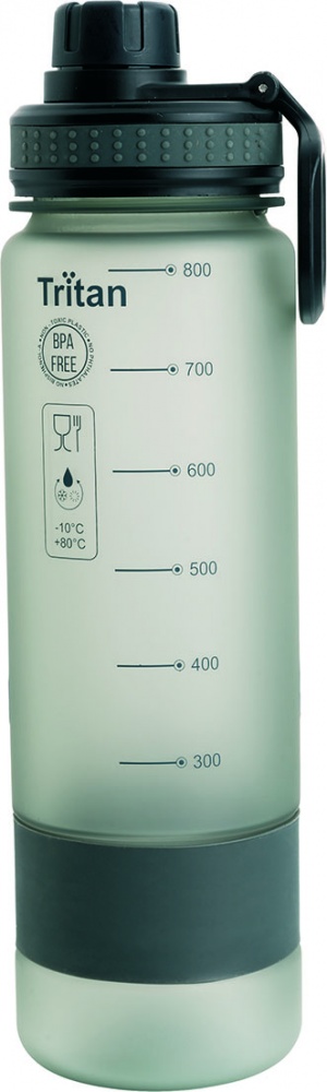 Logo trade reklaamkingi pilt: Mõõteskaalaga joogipudel Kibo, 800 ml, hall