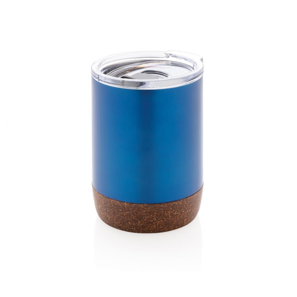 Logotrade ärikingid pilt: Väike termostass Cork kohvi jaoks, sinine