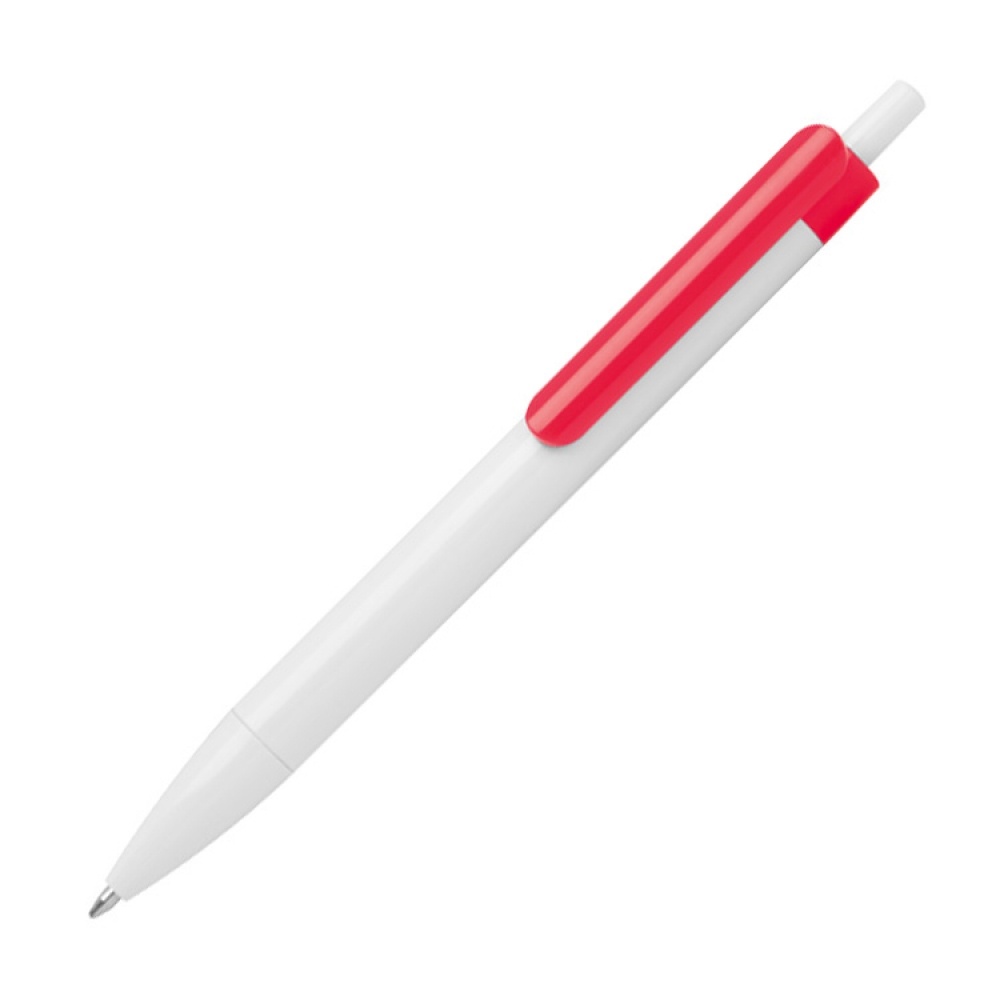 Logo trade reklaamkingi pilt: Värvilise klipiga pastapliiats, punane