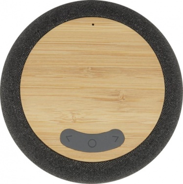 Logo trade ärikingituse pilt: Ökofiibrist ja bambusest kõlar-juhtmevaba laadija, hall