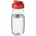 H2O Active® Pulse 600 ml keeratava kaanega spordipudel, Läbipaistev / punane