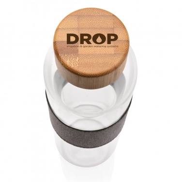 Logo trade reklaamtooted foto: Impact borosilikaatklaasist pudel bambusest kaanega