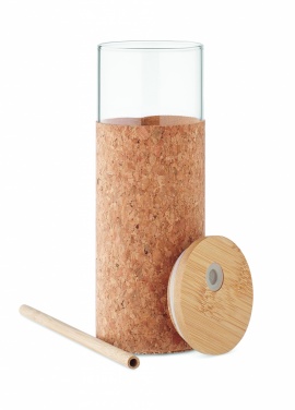 Logotrade ärikingi foto: Korgist ümbrise ja bambusest kaanega joogitops, 450 ml