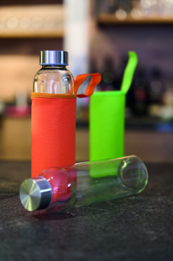 Logotrade reklaamkingi foto: Klaaspudel Klagenfurt roostevabast terasest korgiga 500 ml