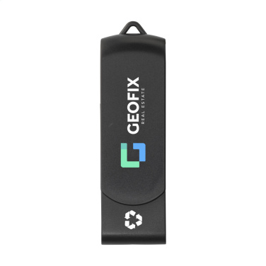 Logo trade reklaamtoote pilt: USB Twist ümbertöödeldud plastist mälupulk 64 GB