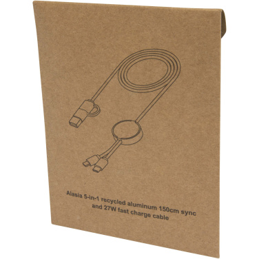 Logo trade reklaamtooted foto: Punane Alasia 5-in-1 taaskasutatud alumiiniumist ja plastikust 150 cm kiirlaadimiskaabel