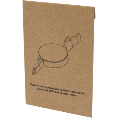 Logotrade reklaamkingituse foto: Citala 5-in-1 taaskasutatud plastist 90 cm kiirlaadimiskaabel