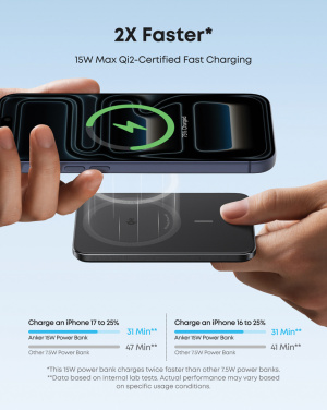 Logotrade ärikingid pilt: Anker Nano Wireless Power Bank 5K 15W MagGo slim Qi 2.0