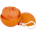 Uduponcho ümmarguses plastkarbis karabiiniga, Oranž