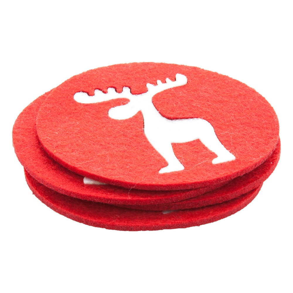 Logotrade mainoslahja tuotekuva: Jõuluteemaline tassialuste komplekt, punane