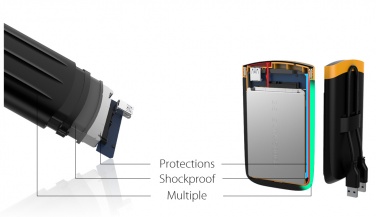 Logotrade liikelahja tuotekuva: Kannettava SSD Silicon Power Armor A65, musta