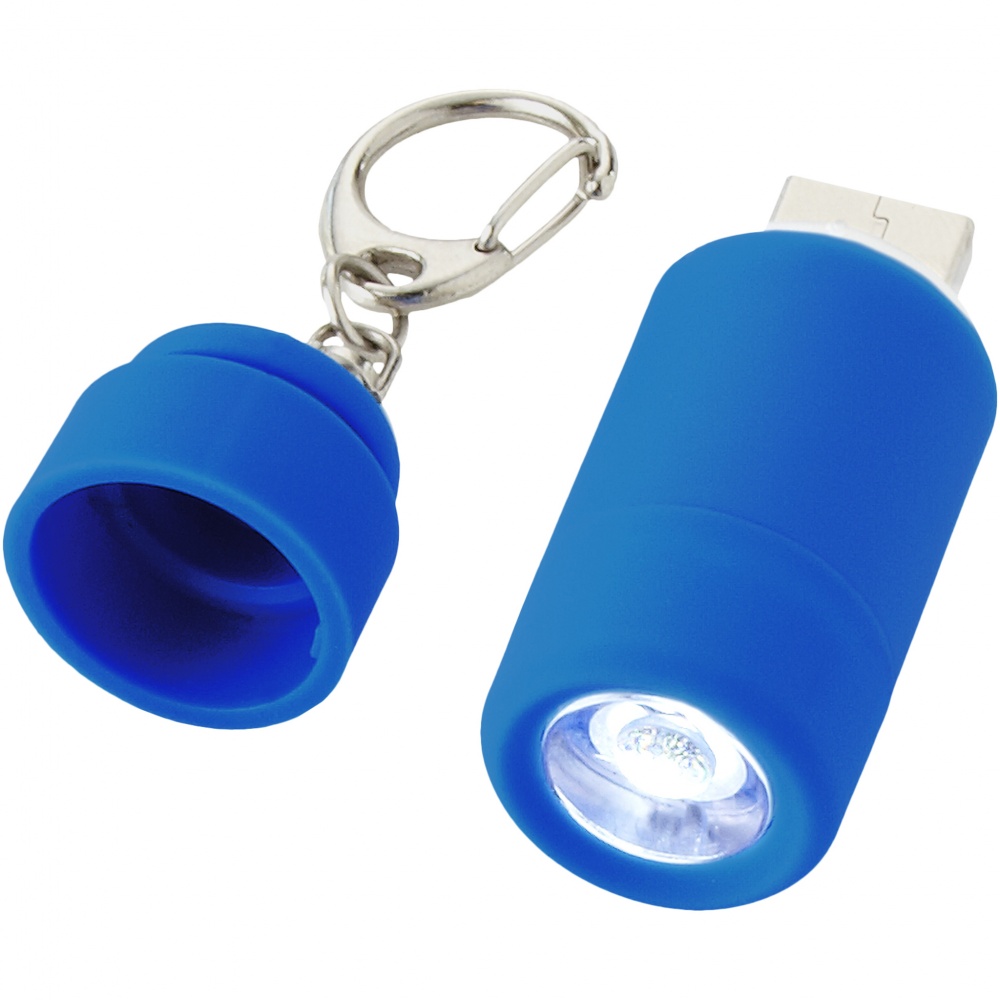 Logo trade mainoslahja ja liikelahja tuotekuva: Avior-USB-avainvalo, ladattava, sininen