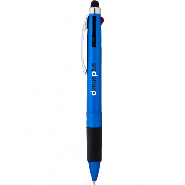 Logo trade liikelahjat tuotekuva: Burnie stylus -kuulakärkikynä, monta mustesäiliötä, sininen