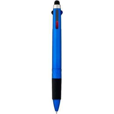 Logotrade mainostuote tuotekuva: Burnie stylus -kuulakärkikynä, monta mustesäiliötä, sininen