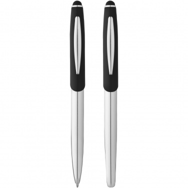 Logo trade mainostuote kuva: Geneva-stylus-kuulakärkikynä- ja pallokärkikynäsetti, musta