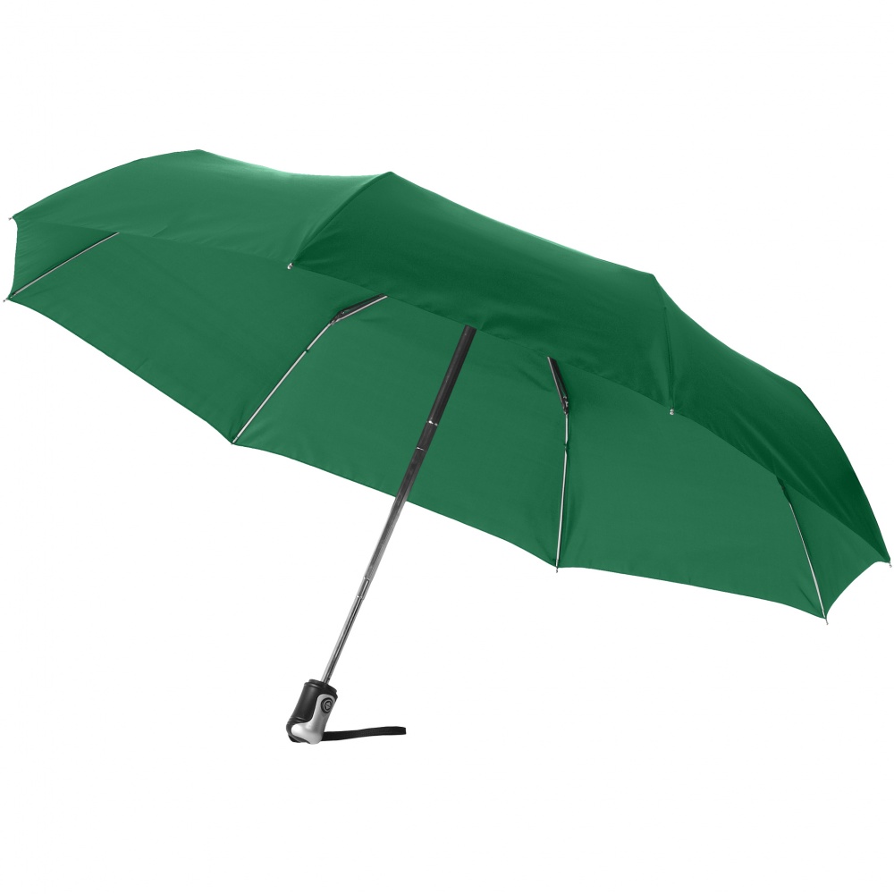 Logotrade mainoslahja ja liikelahja kuva: 21.5" Alex 3-osainen automaattinen sateenvarjo, vihreä