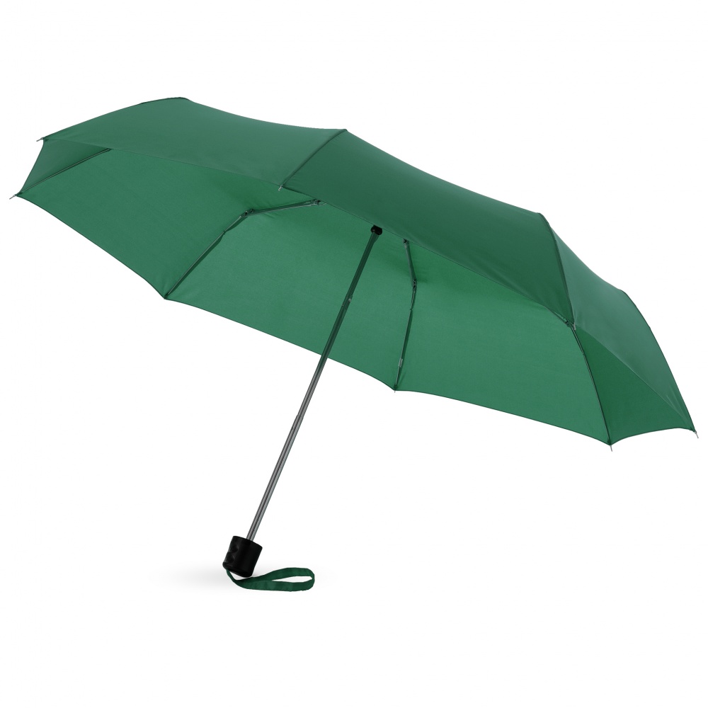 Logo trade liikelahja mainoslahja tuotekuva: 21,5" Ida 3-osainen sateenvarjo, vihreä