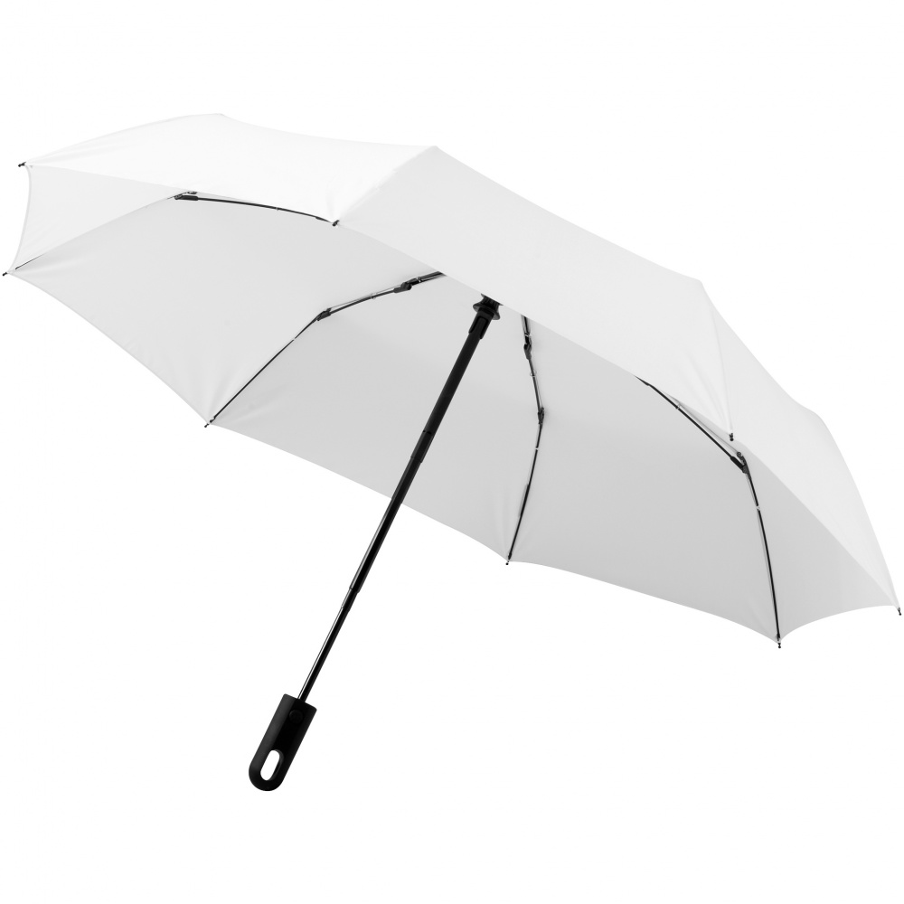 Logo trade mainostuotet tuotekuva: 21,5" 3-osainen Traveler-sateenvarjo, valkoinen