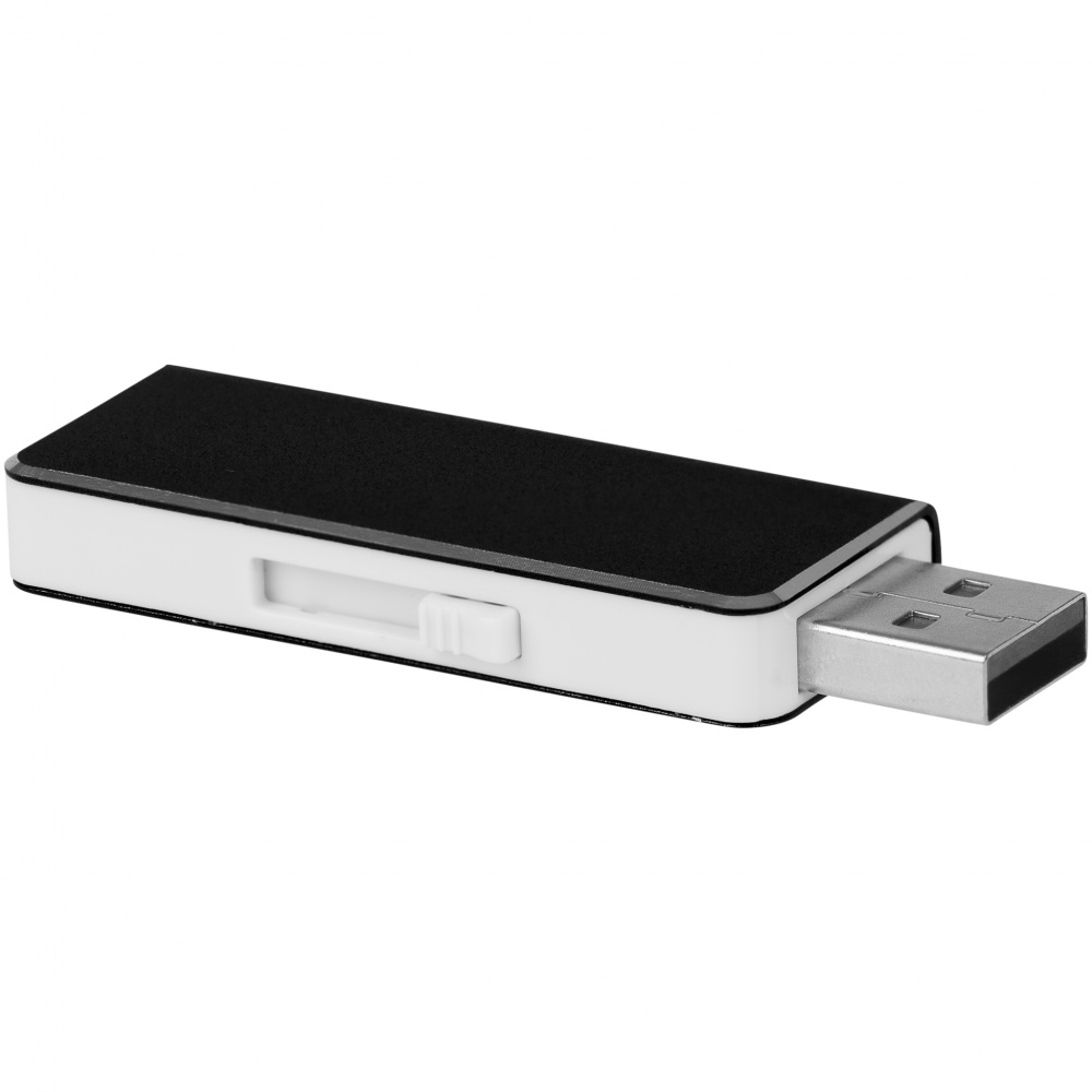 Logotrade mainoslahja tuotekuva: USB Glide 8 Gt, valkoinen-musta
