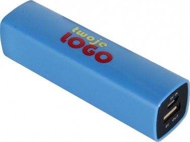 Logo trade mainoslahjat ja liikelahjat kuva: Powerbank 2200 mAh with USB port in a box, sinine