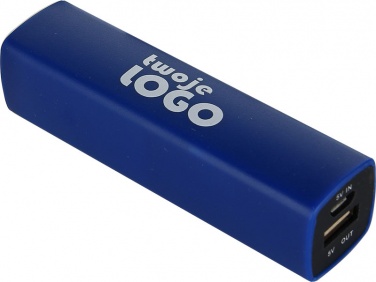 Logotrade mainostuote tuotekuva: Powerbank 2200 mAh with USB port in a box, sinine