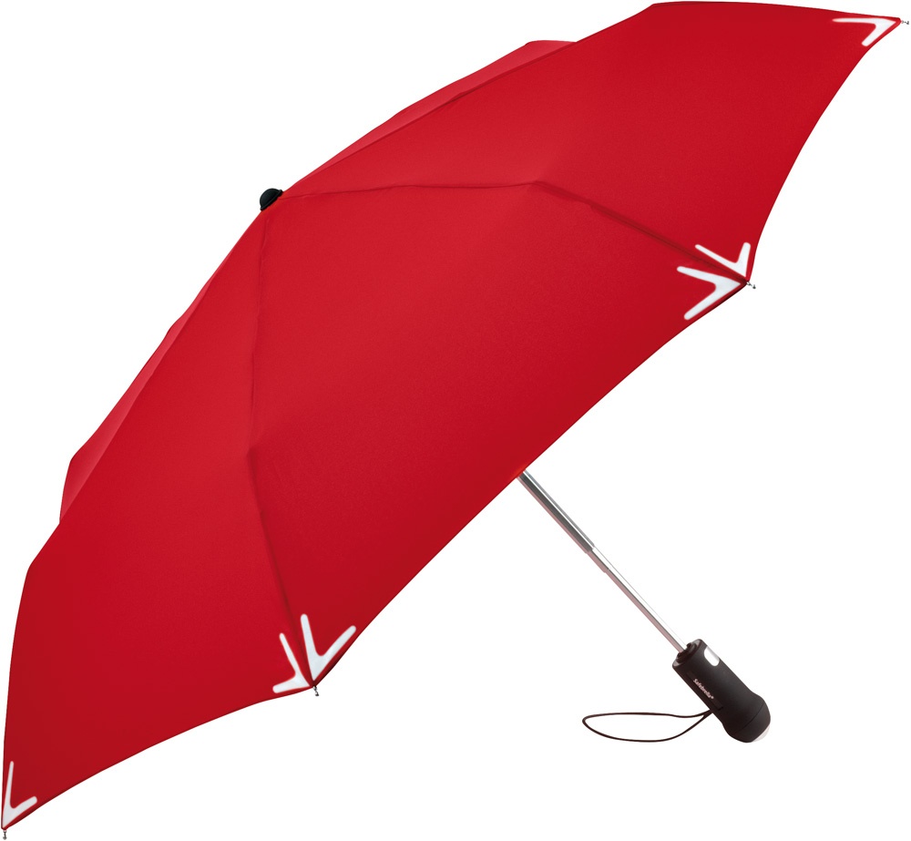 Logo trade mainoslahjat tuotekuva: Helkuräärisega AOC Safebrella® LED minivihmavari 5471, punane