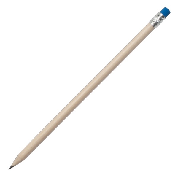 Logo trade liikelahja kuva: Naturaalsest puidust harilik pliiats, sinine/helepruun