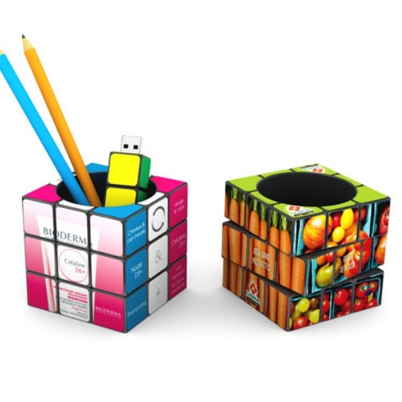 Logotrade mainoslahja ja liikelahja kuva: 3D Rubikin kynäteline