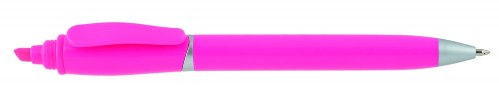 Logotrade mainoslahja tuotekuva: Plastikpastapliiats markeriga 2-ühes GUARDA, roosa