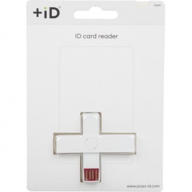 Logo trade liikelahjat tuotekuva: ID ID-kaardi lugeja, USB, blisterpakendis, valge
