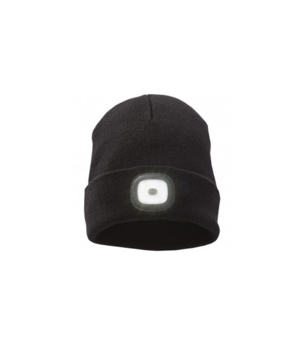 Logo trade mainoslahjat ja liikelahjat kuva: Voimakas hattu LED-valolla, musta