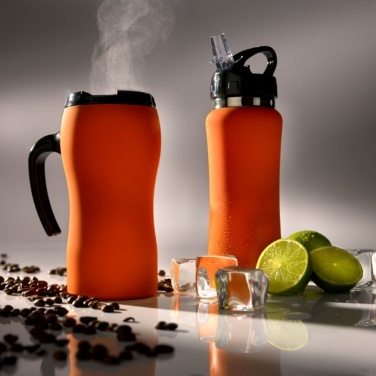 Logotrade liikelahjat mainoslahjat tuotekuva: Komplekt: joogipudel ja termokruus Colorissimo, oranž