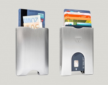 Logo trade liikelahjat mainoslahjat kuva: Korttikotelo Walter Wallet lompakko alumiini, hopea