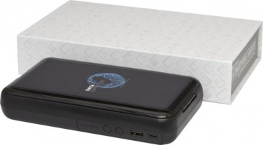 Logotrade mainostuote tuotekuva: Nucleus UV-älypuhelimen steriloitilaite, 10000 mAh virtapankki, musta