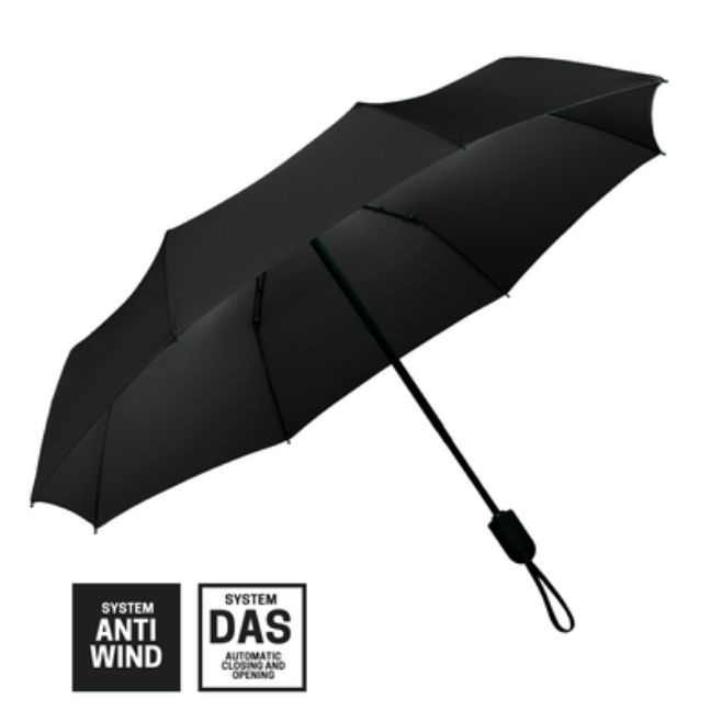Logotrade liikelahjat mainoslahjat tuotekuva: Täysautomaattinen sateenvarjo Cambridge, musta