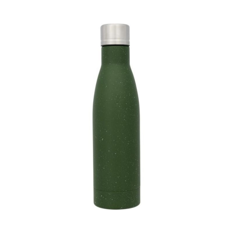 Logo trade liikelahjat tuotekuva: Vasa pilkullinen kuparityhjiöllinen eristetty pullo, vihreä
