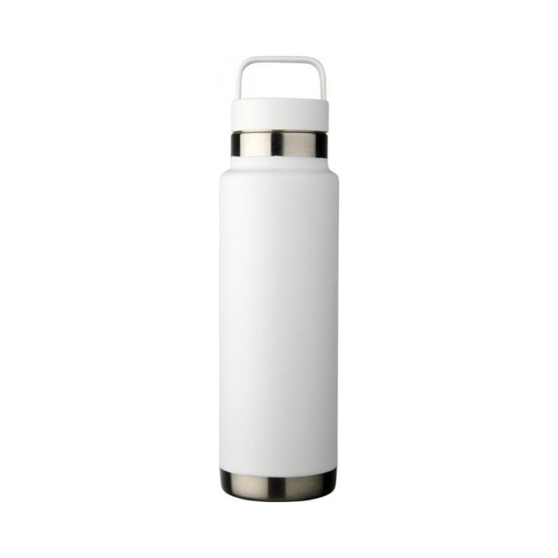 Logotrade liikelahja mainoslahja kuva: Colton 600 ml kuparinvärinen alipaine-eristetty juomapullo, valkoinen