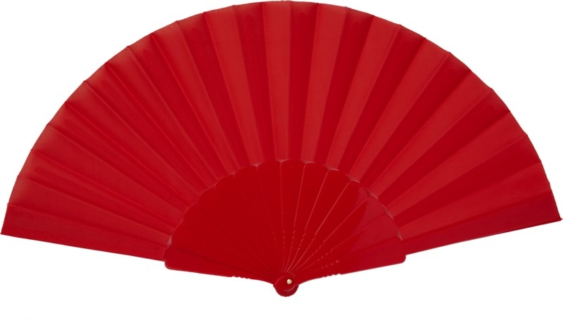 Logo trade mainoslahjat tuotekuva: Taitettava Maestral-käsituuletin paperilaatikossa, punainen