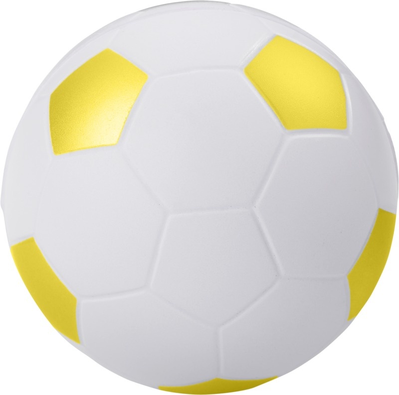 Logo trade mainoslahja ja liikelahja tuotekuva: Football-stressilelu, keltainen
