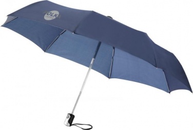 Logo trade liikelahjat mainoslahjat kuva: 21.5" Alex 3-osainen automaattinen sateenvarjo, laivastonsininen