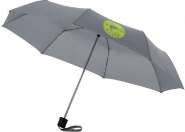 Logo trade liikelahja mainoslahja tuotekuva: 21,5" Ida 3-osainen sateenvarjo, harmaa