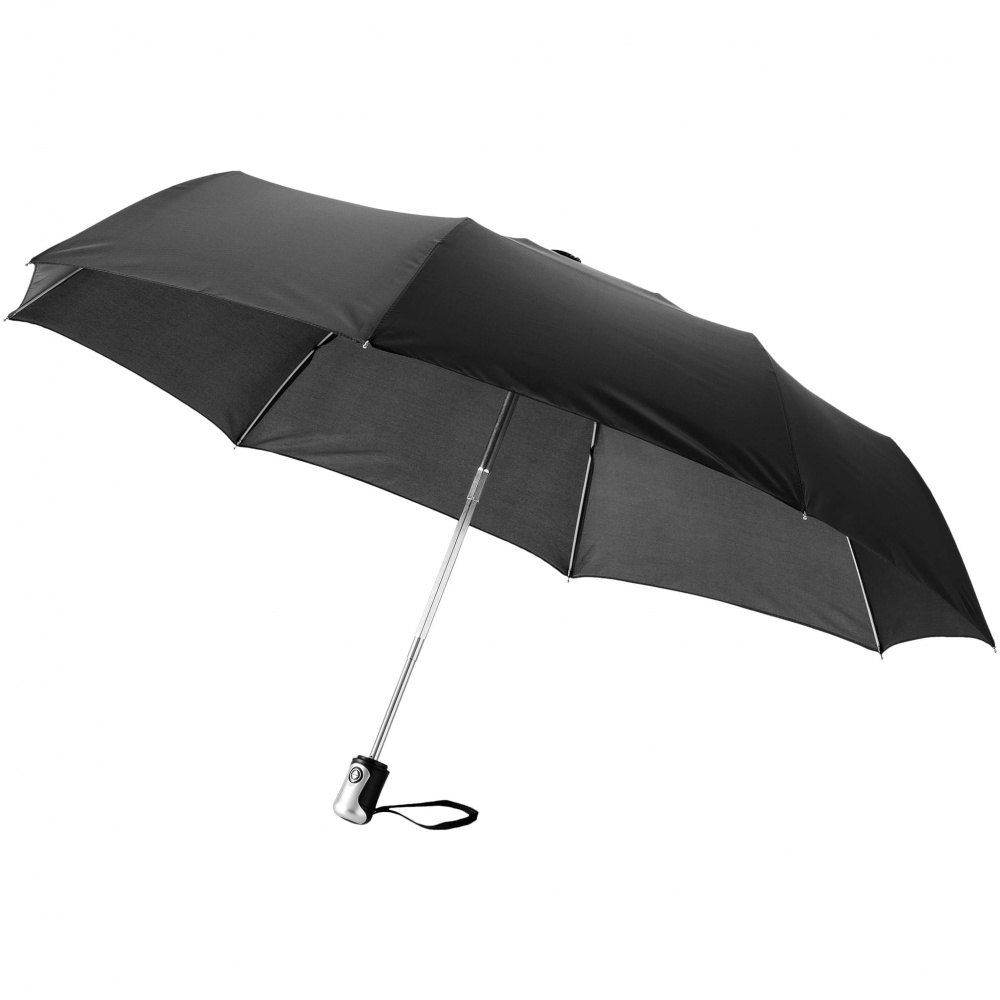 Logo trade mainoslahjat tuotekuva: 21.5" Alex 3-osainen automaattinen sateenvarjo, musta