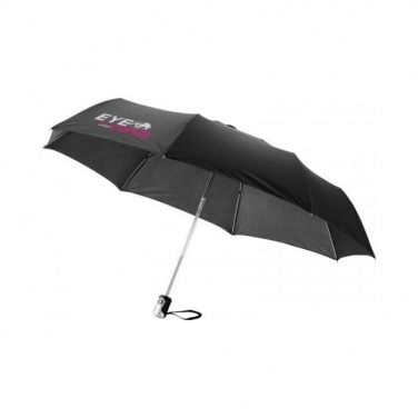 Logo trade liikelahjat mainoslahjat kuva: 21.5" Alex 3-osainen automaattinen sateenvarjo, musta