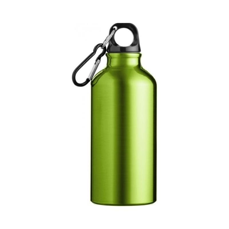Logotrade mainostuote tuotekuva: Oregon-juomapullo ja kiinnityskoukku, vihreä