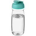 H2O Active® Pulse 600 ml flip kansi urheilujuomapullo, Läpinäkyvä / Aqua sininen