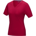 Kawartha short sleeve women's organic V-neck t-shirt, Punainen