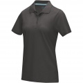 Graphite short sleeve women’s organic polo, Myrskyn harmaa