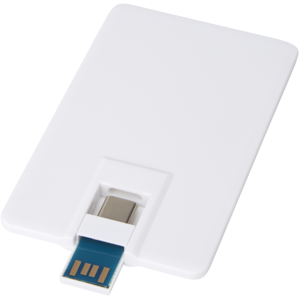 Logotrade liikelahja tuotekuva: Duo Slim 64 Gt USB-asema, Type-C ja USB-A 3.0